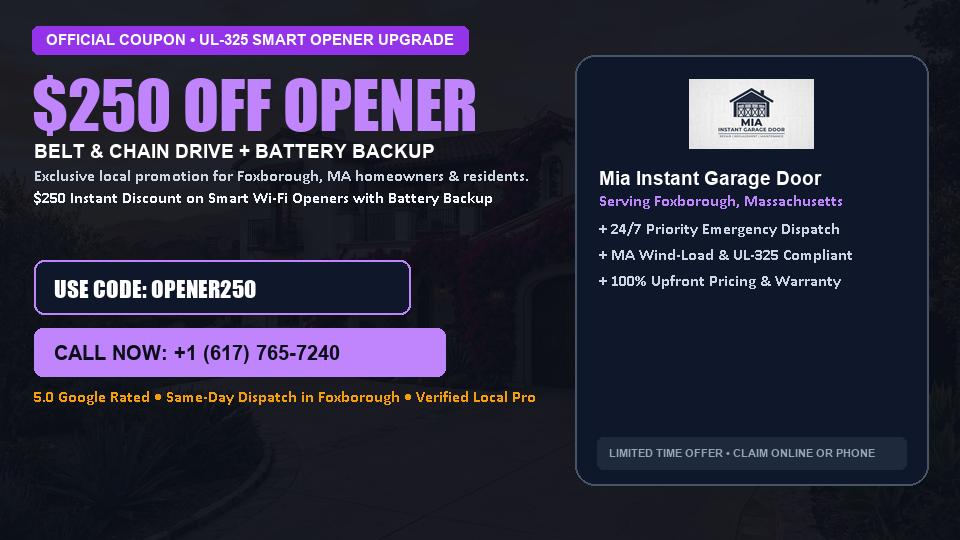 Mia Instant Garage Door $250 OFF Premium LiftMaster Opener Installation