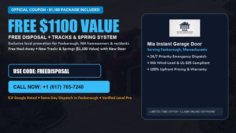 Mia Instant Garage Door FREE Haul-Away & Heavy-Duty Tracks with New Door in Foxborough, MA